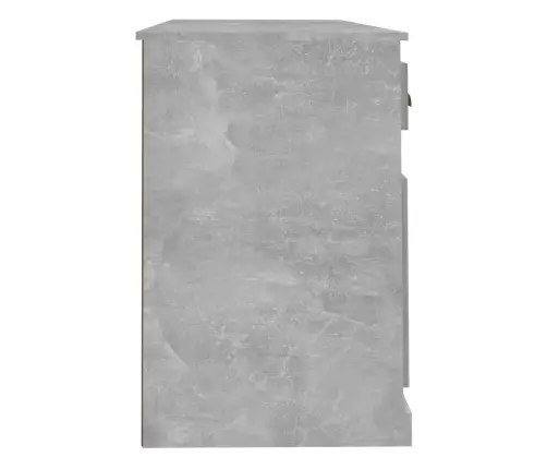 Rašomasis Stalas Su Spintele, Betono Pilkas, Apdirbta Mediena