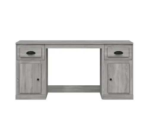 Rakstāmgalds Ar Skapīti, Pelēka Ozola Krāsā, Inženierijas Koks Vidaxl