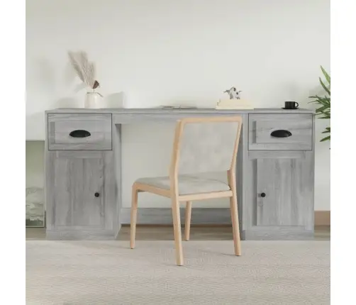 Rakstāmgalds Ar Skapīti, Pelēka Ozola Krāsā, Inženierijas Koks Vidaxl