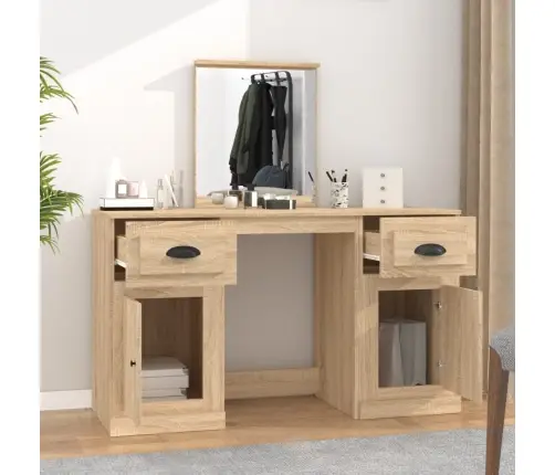 Peegliga Tualettlaud, Sonoma Tamm, 130X50X132,5 Cm