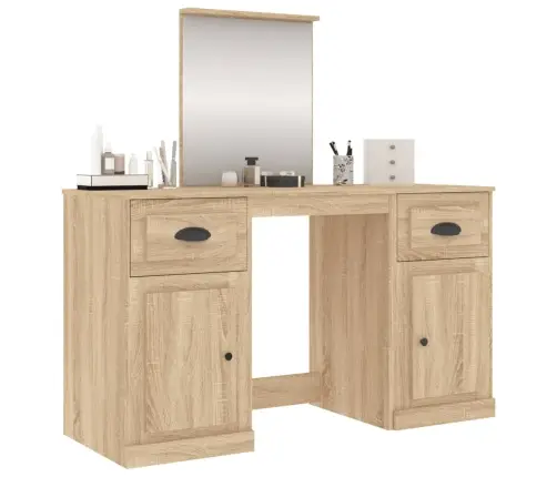 Peegliga Tualettlaud, Sonoma Tamm, 130X50X132,5 Cm