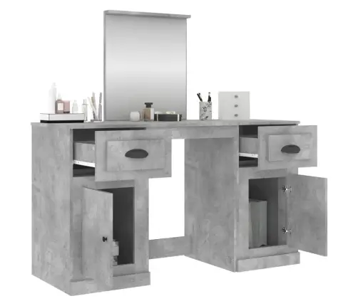 Kosmetinis Staliukas Su Veidrodžiu, Betono, 130X50X132,5Cm