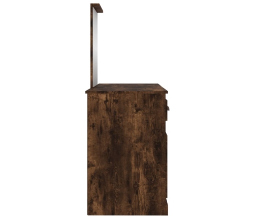 Peegliga Tualettlaud, Suitsutatud Tamm, 130X50X132,5 Cm