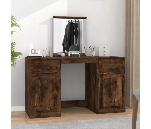 Kosmetinis Staliukas Su Veidrodžiu, Dūminis, 130X50X132,5Cm