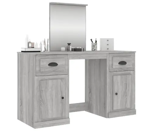 Kosmetinis Staliukas Su Veidrodžiu, Pilkas, 130X50X132,5Cm