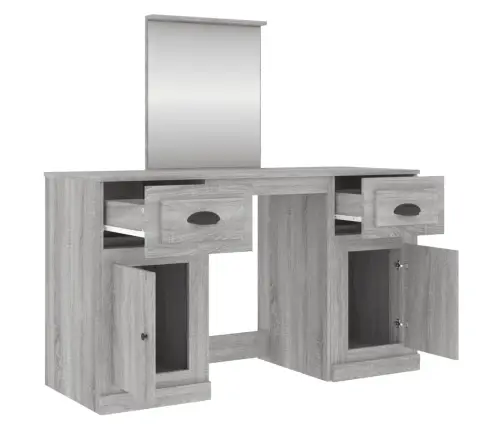 Kosmetinis Staliukas Su Veidrodžiu, Pilkas, 130X50X132,5Cm
