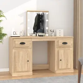 Spoguļgaldiņš Ar Led, Ozolkoka Krāsa, 130X50X132,5 Cm Vidaxl