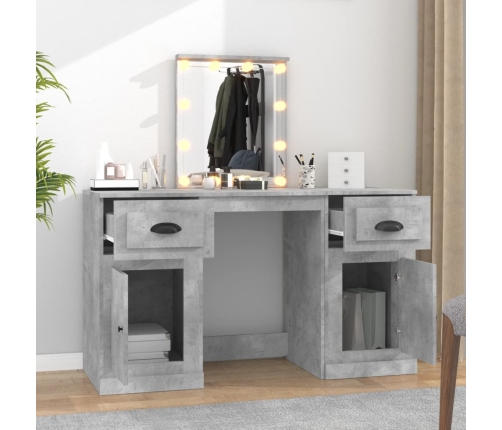 Spoguļgaldiņš Ar Led, Betona Pelēks, 130X50X132,5 Cm Vidaxl