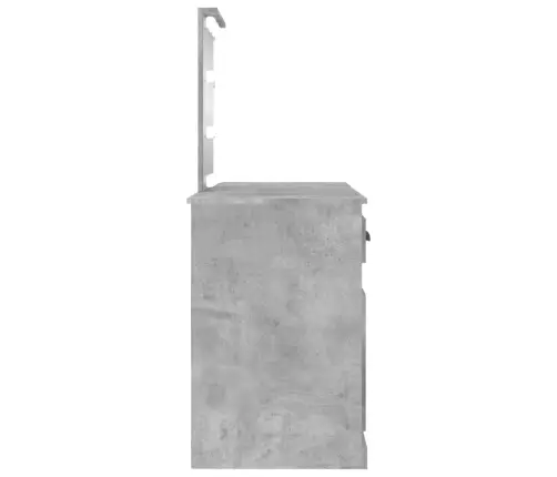 Spoguļgaldiņš Ar Led, Betona Pelēks, 130X50X132,5 Cm Vidaxl