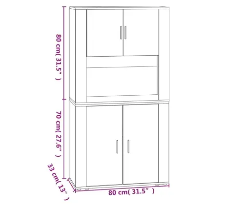 Augstais Skapītis, Ozolkoka Krāsa, Inženierijas Koks Vidaxl