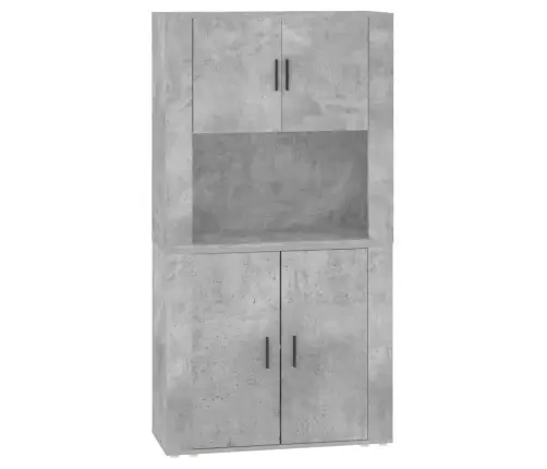 Augstais Skapītis, Betona Pelēks, Inženierijas Koks Vidaxl