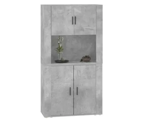 Augstais Skapītis, Betona Pelēks, Inženierijas Koks Vidaxl