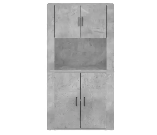 Augstais Skapītis, Betona Pelēks, Inženierijas Koks Vidaxl