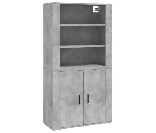 Augstais Skapītis, Betona Pelēks, Inženierijas Koks Vidaxl