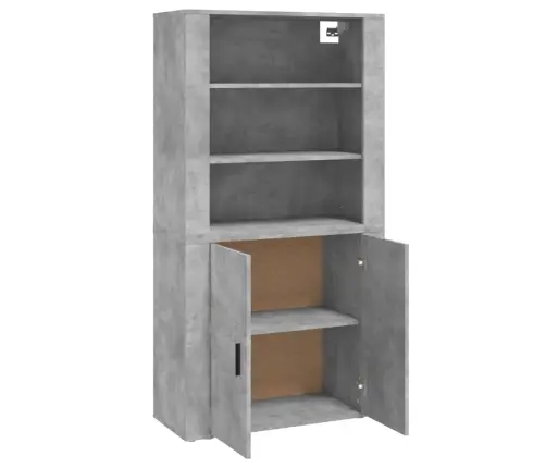 Augstais Skapītis, Betona Pelēks, Inženierijas Koks Vidaxl