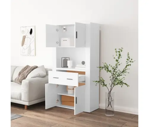 Augstais Skapītis, Balts, Inženierijas Koks Vidaxl