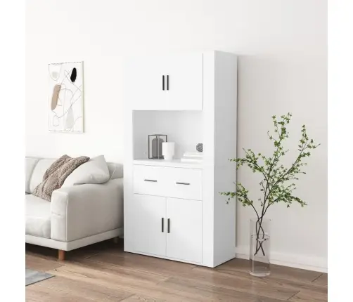 Augstais Skapītis, Balts, Inženierijas Koks Vidaxl