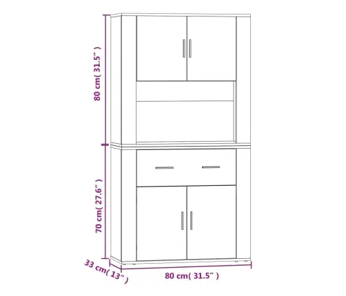 Augstais Skapītis, Ozolkoka Krāsa, Inženierijas Koks Vidaxl