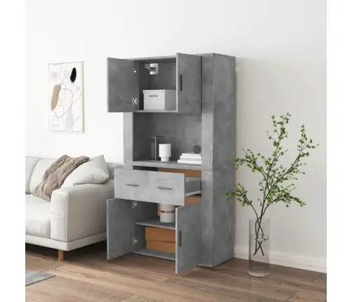 Komoda, Betono Pilkos Spalvos, Apdirbta Mediena