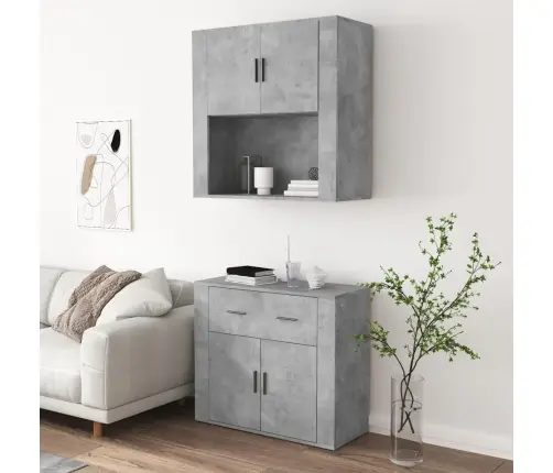 Komoda, Betono Pilkos Spalvos, Apdirbta Mediena