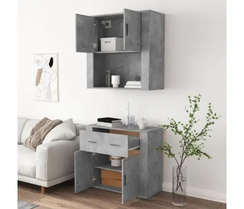 Komoda, Betono Pilkos Spalvos, Apdirbta Mediena