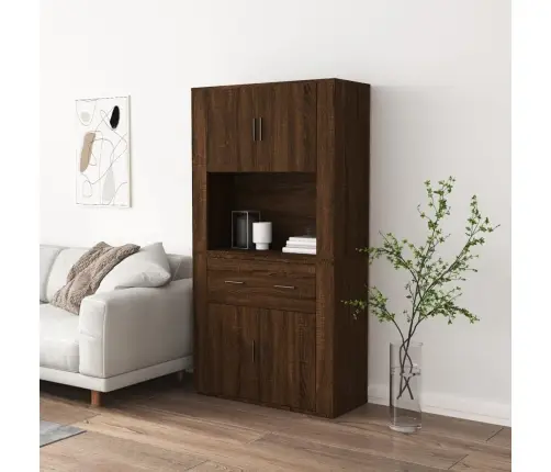 Augstais Skapītis, Ozolkoka Krāsa, Inženierijas Koks Vidaxl