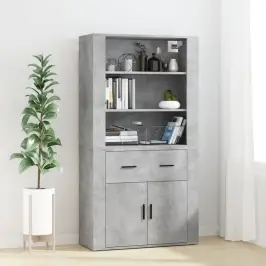 Komoda, Betono Pilkos Spalvos, Apdirbta Mediena