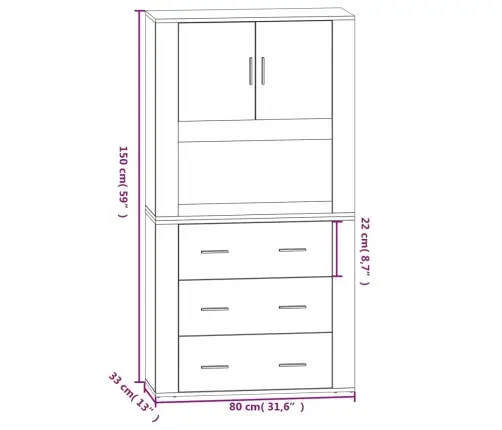 Augstais Skapītis, Ozolkoka Krāsa, Inženierijas Koks Vidaxl