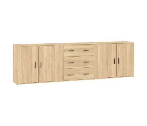 Kumodes, 3 Gab., Ozolkoka Krāsa, Inženierijas Koks Vidaxl