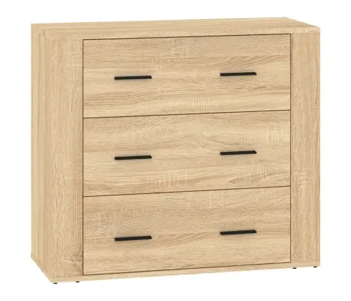 Kumodes, 3 Gab., Ozolkoka Krāsa, Inženierijas Koks Vidaxl