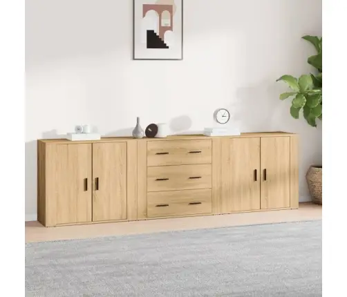 Kumodes, 3 Gab., Ozolkoka Krāsa, Inženierijas Koks Vidaxl