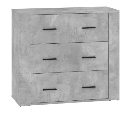 Kumodes, 3 Gab., Betona Pelēkas, Inženierijas Koks Vidaxl