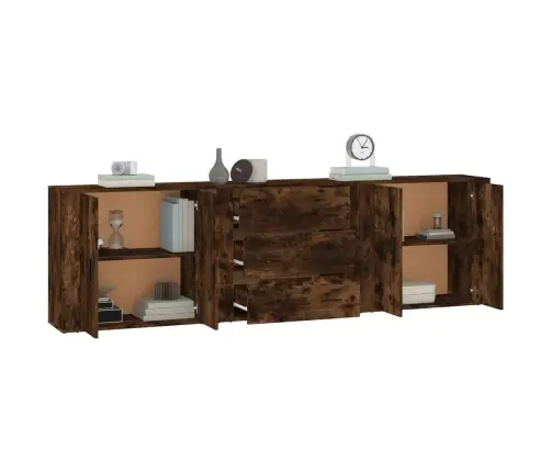 Kumodes, 3 Gab., Ozolkoka Krāsa, Inženierijas Koks Vidaxl