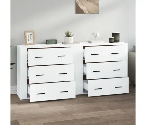 Kumodes, 2 Gab., Baltas, Inženierijas Koks Vidaxl