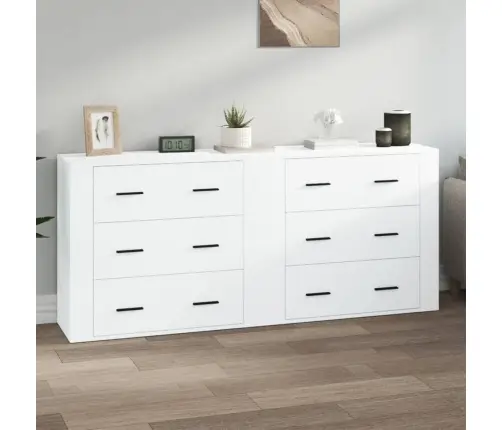 Kumodes, 2 Gab., Baltas, Inženierijas Koks Vidaxl