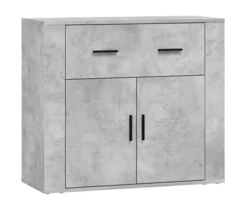 Kumodes, 3 Gab., Betona Pelēkas, Inženierijas Koks Vidaxl