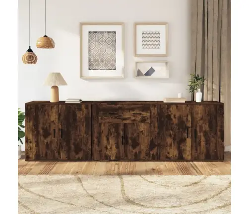 Kumodes, 3 Gab., Ozolkoka Krāsa, Inženierijas Koks Vidaxl Kumodes, 3 Gab., Ozolkoka Krāsa, Inženierijas Koks Vidaxl