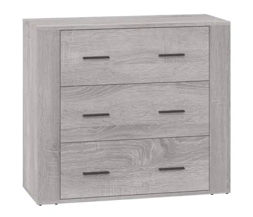 Kumodes, 3 Gab., Pelēka Ozolkoka Krāsa, Inženierijas Koks Vidaxl