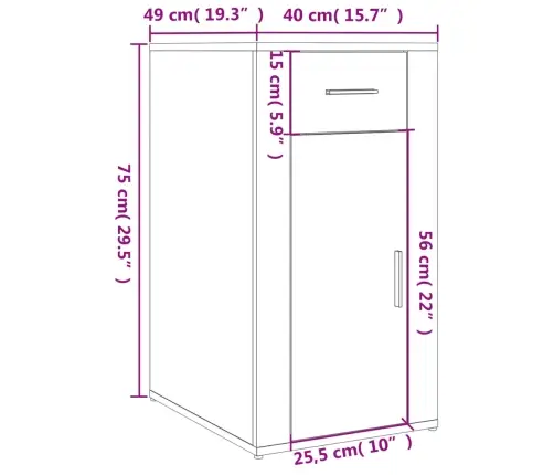Rakstāmgalds Ar Skapīti, Ozolkoka Krāsa, Inženierijas Koks Vidaxl