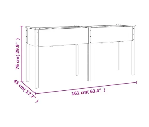 Puķu Kaste Ar Ieliktni, Brūna, 161X45X76 Cm, Egles Masīvkoks Vidaxl