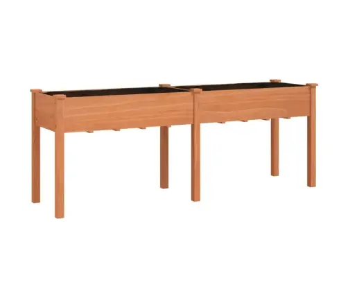 Puķu Kaste Ar Ieliktni, Brūna, 203X53X76 Cm, Egles Masīvkoks Vidaxl