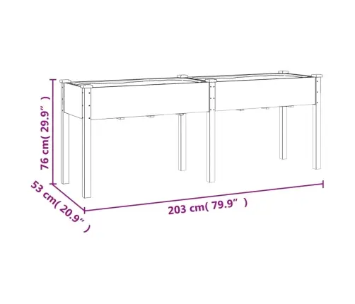 Puķu Kaste Ar Ieliktni, Brūna, 203X53X76 Cm, Egles Masīvkoks Vidaxl