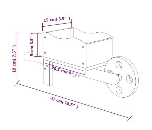 Aia Taimekärud, 47 X 15 X 19 cm Nulupuit
