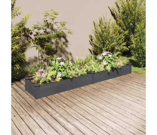 Augstā Puķu Kaste Ar Ieliktni, 240X45X25 Cm, Egles Masīvkoks Vidaxl