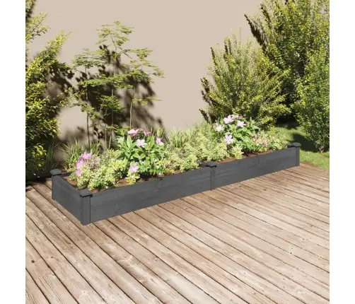 Augstā Puķu Kaste Ar Ieliktni, 240X60X25 Cm, Egles Masīvkoks Vidaxl