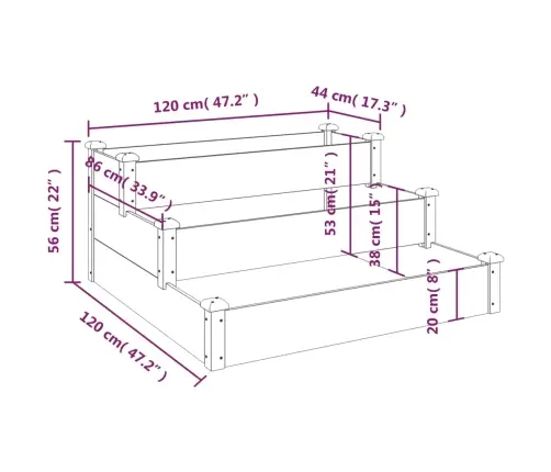 Aia Taimelava, Pruun, 120 X 120 X 56 cm Nulupuit