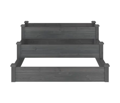 Augstā Puķu Kaste, Pelēka, 120X120X56 Cm, Egles Masīvkoks Vidaxl