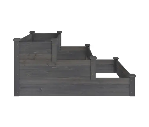 Augstā Puķu Kaste, Pelēka, 120X120X56 Cm, Egles Masīvkoks Vidaxl