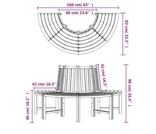 Ümber Puu Pink, Poolümar, Ø160 cm Tiikpuu