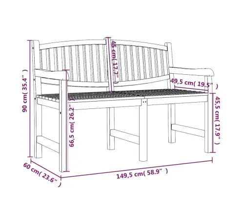 Aiapink, 149,5 X 60 X 90 cm Tiikpuu